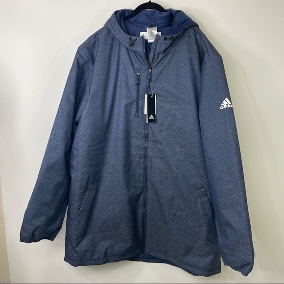 New Adidas Game Built Heavyweight Jacket Sz 2XL-Tall Navy BV3958